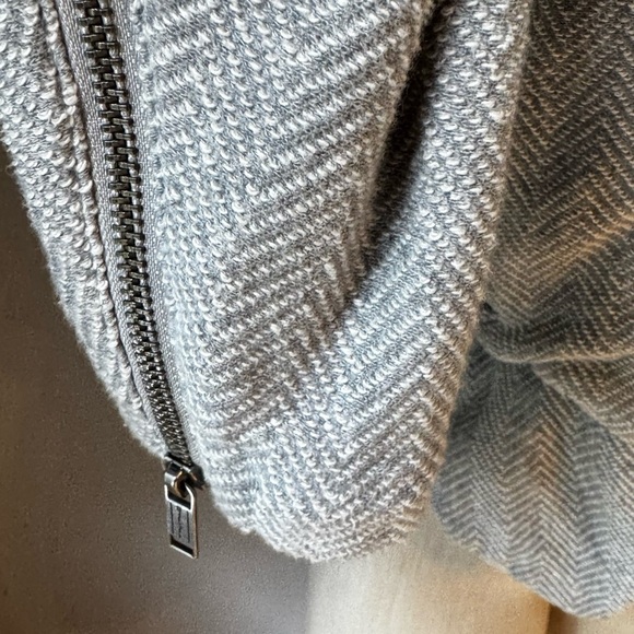 Diesel Women’s Chevron Light Gray Racer Moto Cotton Knit Jacket Size XS - Picture 6 of 8